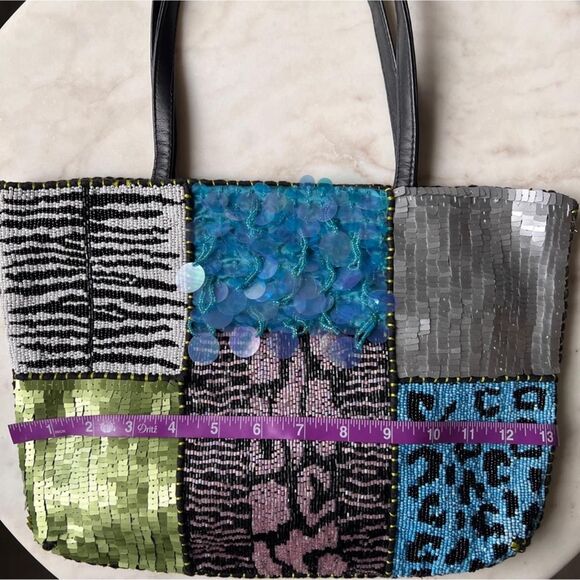 Christiana Patchwork Sequin Shoulder Bag – Y2K Statement Style - Picture 2 of 7